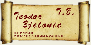 Teodor Bjelonić vizit kartica